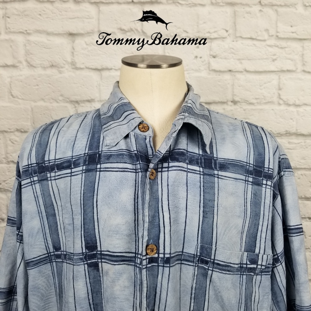Tommy Bahama Hawaiian Camp Silk Shirt Sz L